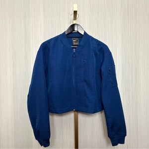 Nike Women’s Cropped Tech Pack City Bomber Jacket | Blue | Women's Medium